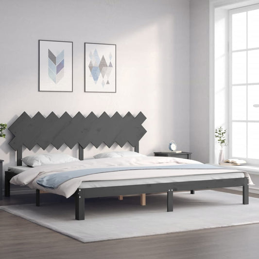 vidaXL Bed Frame without Mattress Grey 200x200 cm Solid Wood Pine