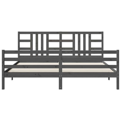 vidaXL Bed Frame without Mattress Grey 200x200 cm Solid Wood