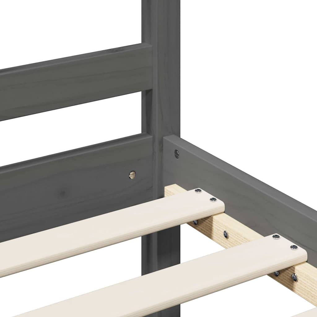 vidaXL Bed Frame without Mattress Grey 200x200 cm Solid Wood