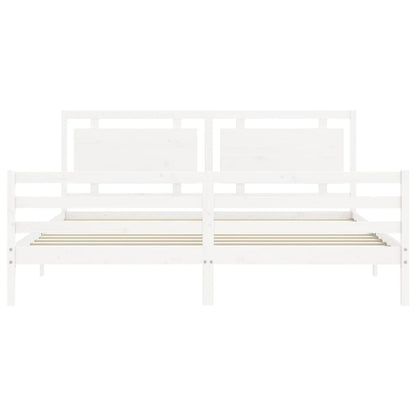 vidaXL Bed Frame without Mattress White 200x200 cm Solid Wood