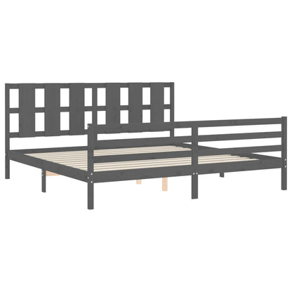vidaXL Bed Frame without Mattress Grey 200x200 cm Solid Wood