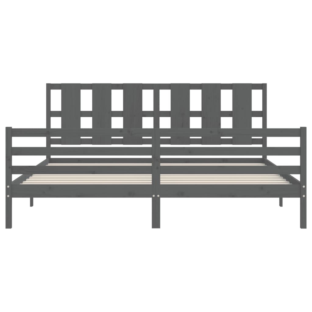 vidaXL Bed Frame without Mattress Grey 200x200 cm Solid Wood