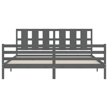 vidaXL Bed Frame without Mattress Grey 200x200 cm Solid Wood