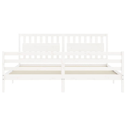vidaXL Bed Frame without Mattress White 200x200 cm Solid Wood