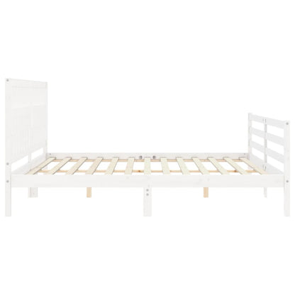 vidaXL Bed Frame without Mattress White 200x200 cm Solid Wood