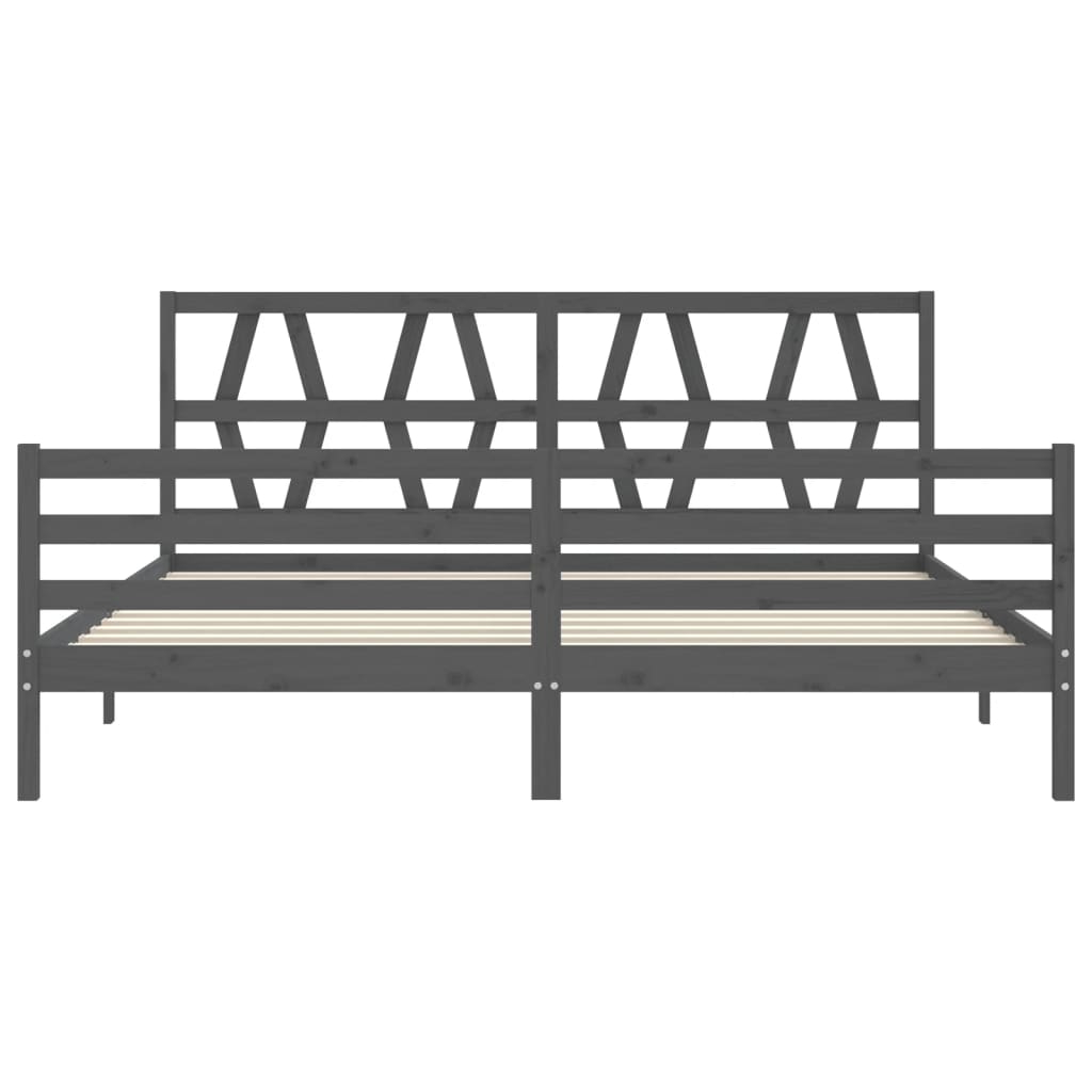 vidaXL Bed Frame without Mattress Grey 200x200 cm Solid Wood