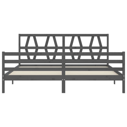 vidaXL Bed Frame without Mattress Grey 200x200 cm Solid Wood