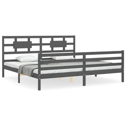 vidaXL Bed Frame without Mattress Grey 200x200 cm Solid Wood