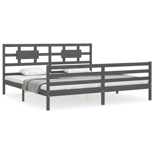 vidaXL Bed Frame without Mattress Grey 200x200 cm Solid Wood