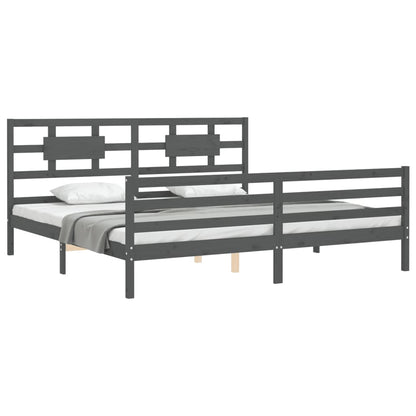 vidaXL Bed Frame without Mattress Grey 200x200 cm Solid Wood