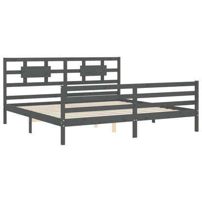 vidaXL Bed Frame without Mattress Grey 200x200 cm Solid Wood