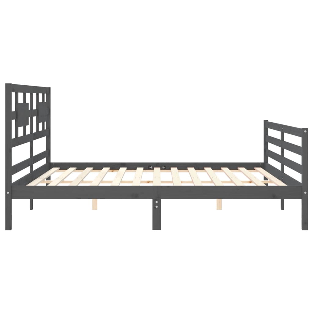 vidaXL Bed Frame without Mattress Grey 200x200 cm Solid Wood