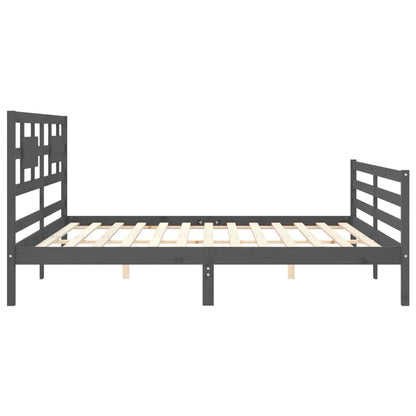 vidaXL Bed Frame without Mattress Grey 200x200 cm Solid Wood