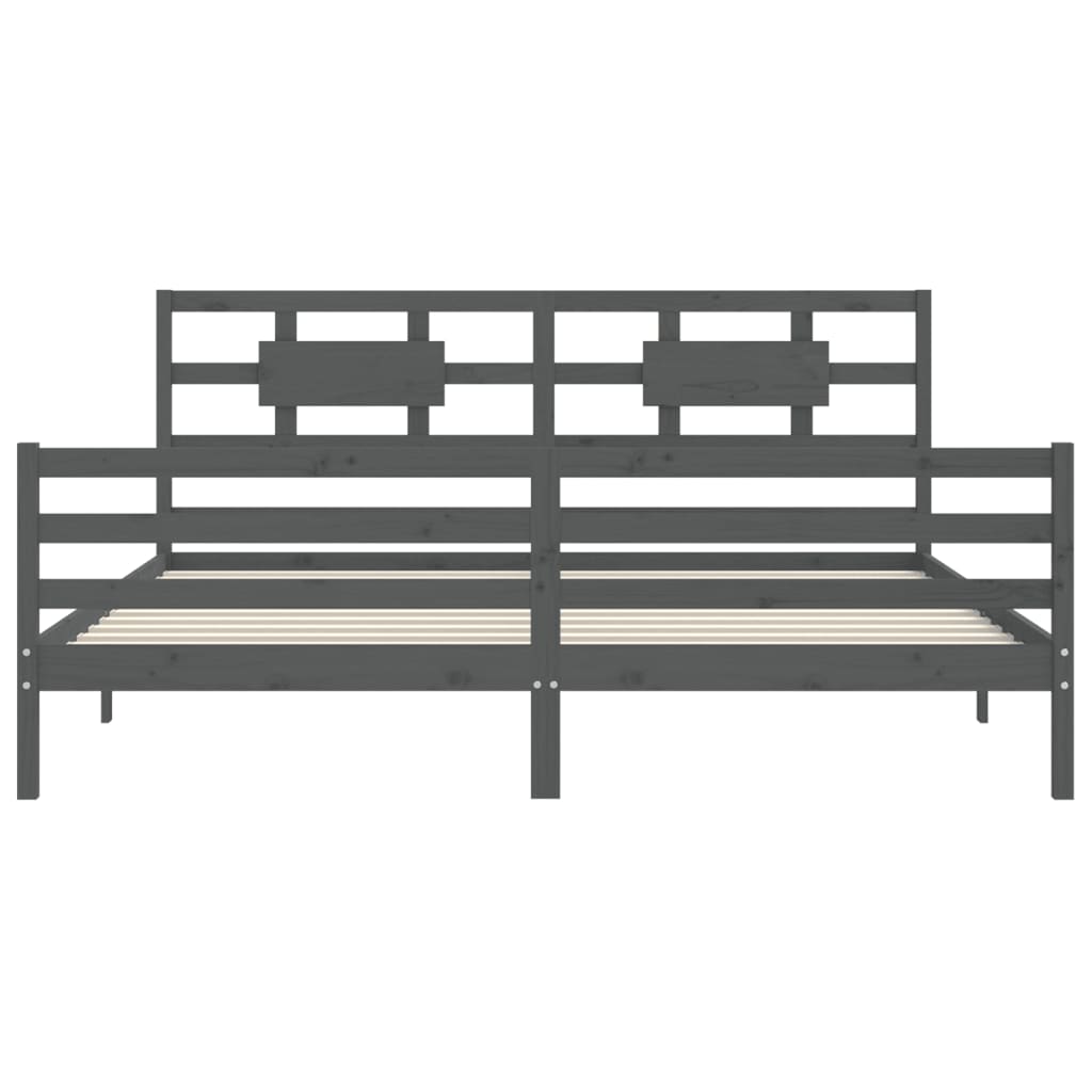 vidaXL Bed Frame without Mattress Grey 200x200 cm Solid Wood