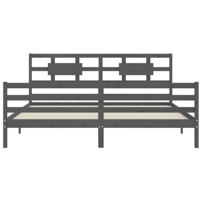 vidaXL Bed Frame without Mattress Grey 200x200 cm Solid Wood