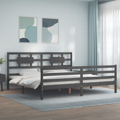vidaXL Bed Frame without Mattress Grey 200x200 cm Solid Wood