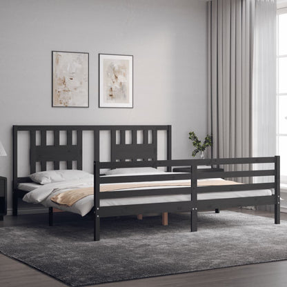 vidaXL Bed Frame without Mattress Grey 200x200 cm Solid Wood