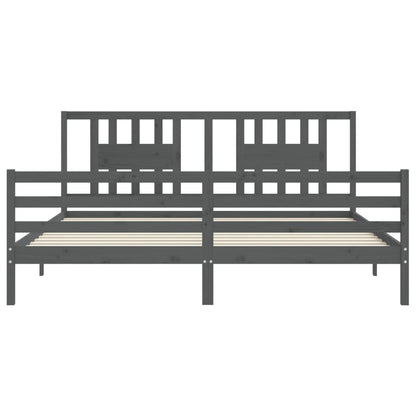 vidaXL Bed Frame without Mattress Grey 200x200 cm Solid Wood