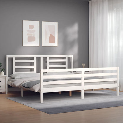 vidaXL Bed Frame without Mattress White 200x200 cm Solid Wood