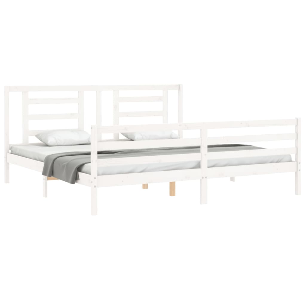vidaXL Bed Frame without Mattress White 200x200 cm Solid Wood