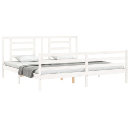 vidaXL Bed Frame without Mattress White 200x200 cm Solid Wood