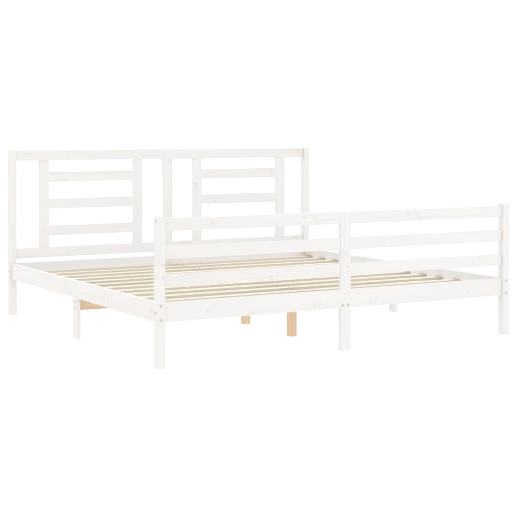 vidaXL Bed Frame without Mattress White 200x200 cm Solid Wood