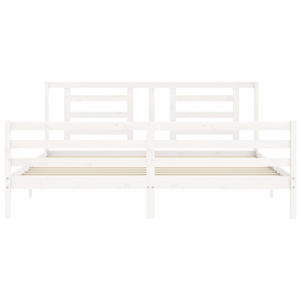 vidaXL Bed Frame without Mattress White 200x200 cm Solid Wood