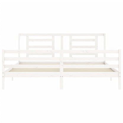 vidaXL Bed Frame without Mattress White 200x200 cm Solid Wood