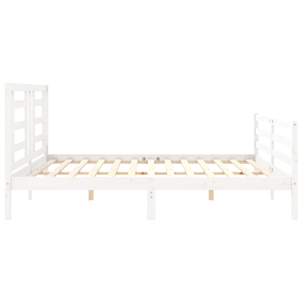 vidaXL Bed Frame without Mattress White 200x200 cm Solid Wood