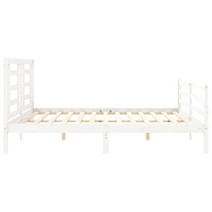 vidaXL Bed Frame without Mattress White 200x200 cm Solid Wood