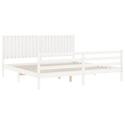 vidaXL Bed Frame without Mattress White 200x200 cm Solid Wood