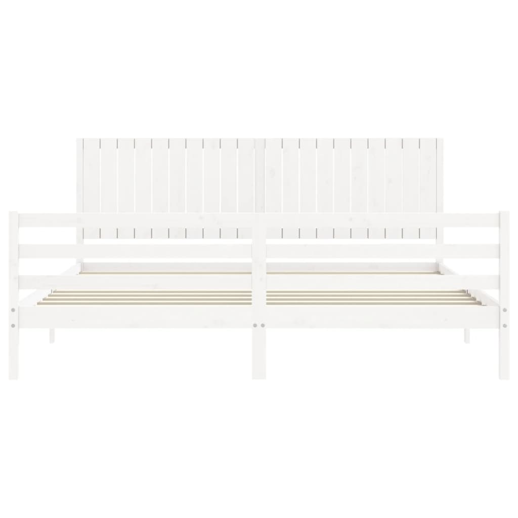 vidaXL Bed Frame without Mattress White 200x200 cm Solid Wood