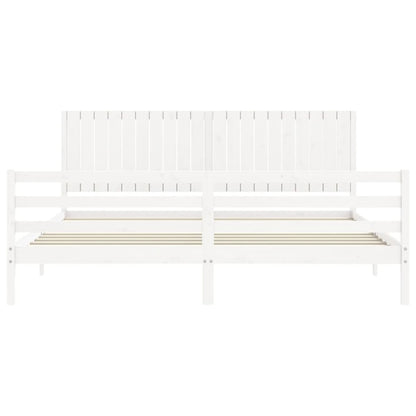 vidaXL Bed Frame without Mattress White 200x200 cm Solid Wood
