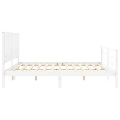 vidaXL Bed Frame without Mattress White 200x200 cm Solid Wood