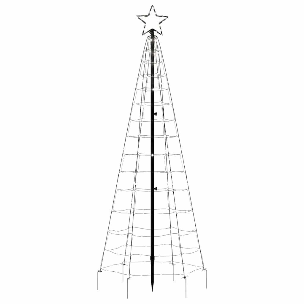 vidaXL LED Christmas Tree with Spikes 220 LEDs Cold White 180 cm