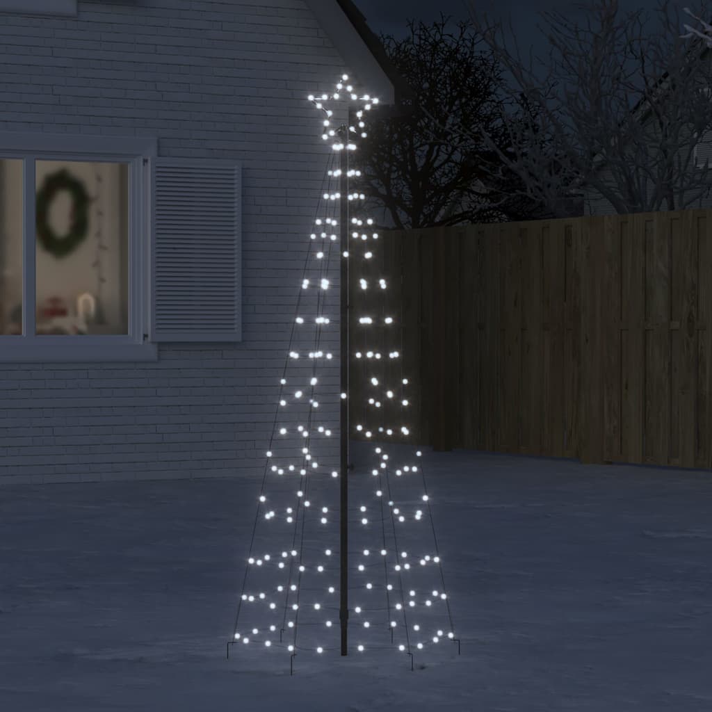 vidaXL LED Christmas Tree with Spikes 220 LEDs Cold White 180 cm