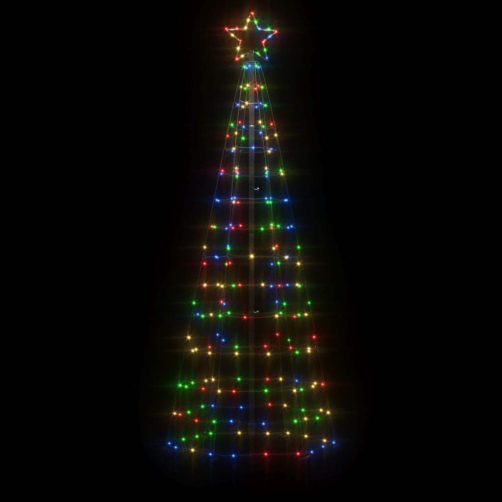 vidaXL LED Christmas Tree with Spikes 220 LEDs Colourful 180 cm
