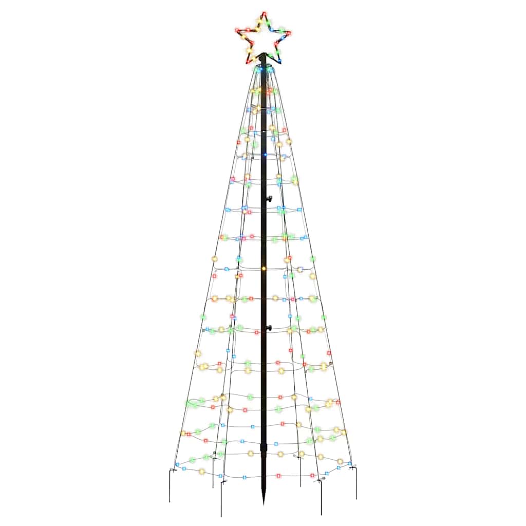 vidaXL LED Christmas Tree with Spikes 220 LEDs Colourful 180 cm