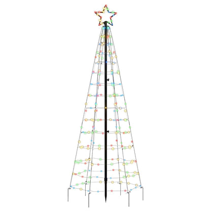vidaXL LED Christmas Tree with Spikes 220 LEDs Colourful 180 cm