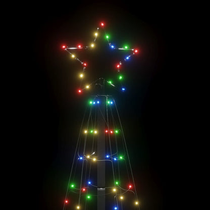 vidaXL LED Christmas Tree with Spikes 220 LEDs Colourful 180 cm