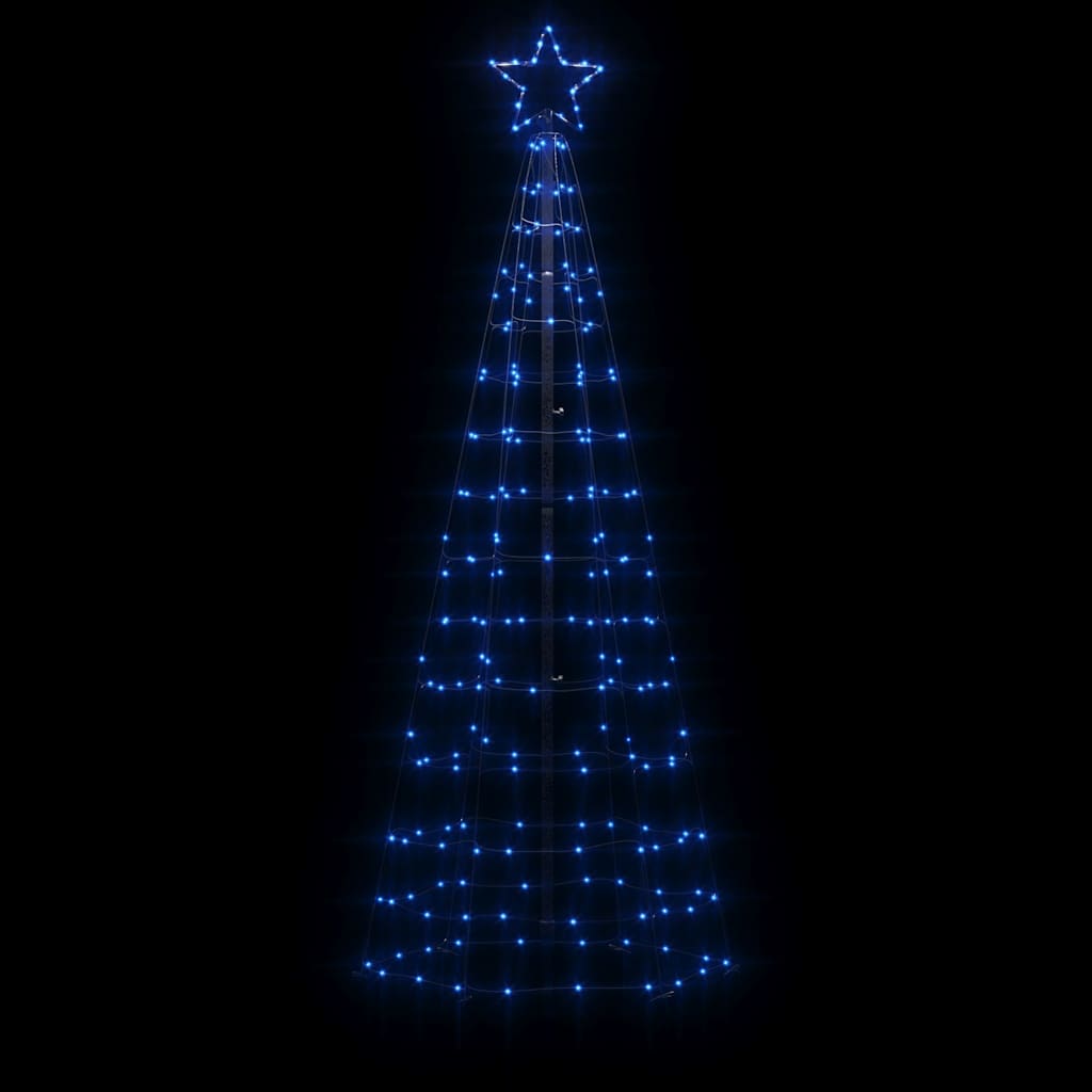 vidaXL LED Christmas Tree with Spikes 220 LEDs Blue 180 cm