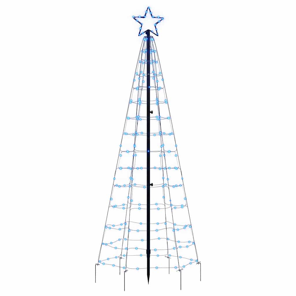 vidaXL LED Christmas Tree with Spikes 220 LEDs Blue 180 cm