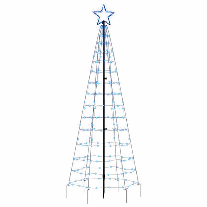 vidaXL LED Christmas Tree with Spikes 220 LEDs Blue 180 cm