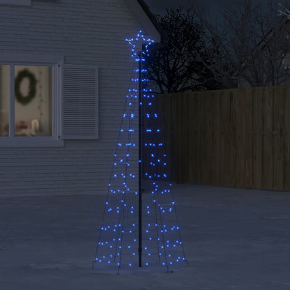 vidaXL LED Christmas Tree with Spikes 220 LEDs Blue 180 cm