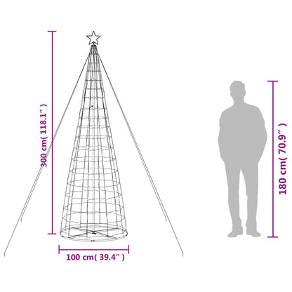 vidaXL LED Christmas Tree 570 LEDs Warm White 300 cm