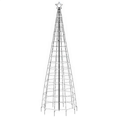 vidaXL LED Christmas Tree with Spikes 570 LEDs Cold White 300 cm