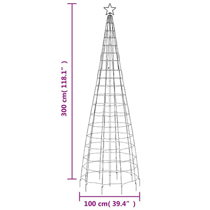vidaXL LED Christmas Tree with Spikes 570 LEDs Cold White 300 cm