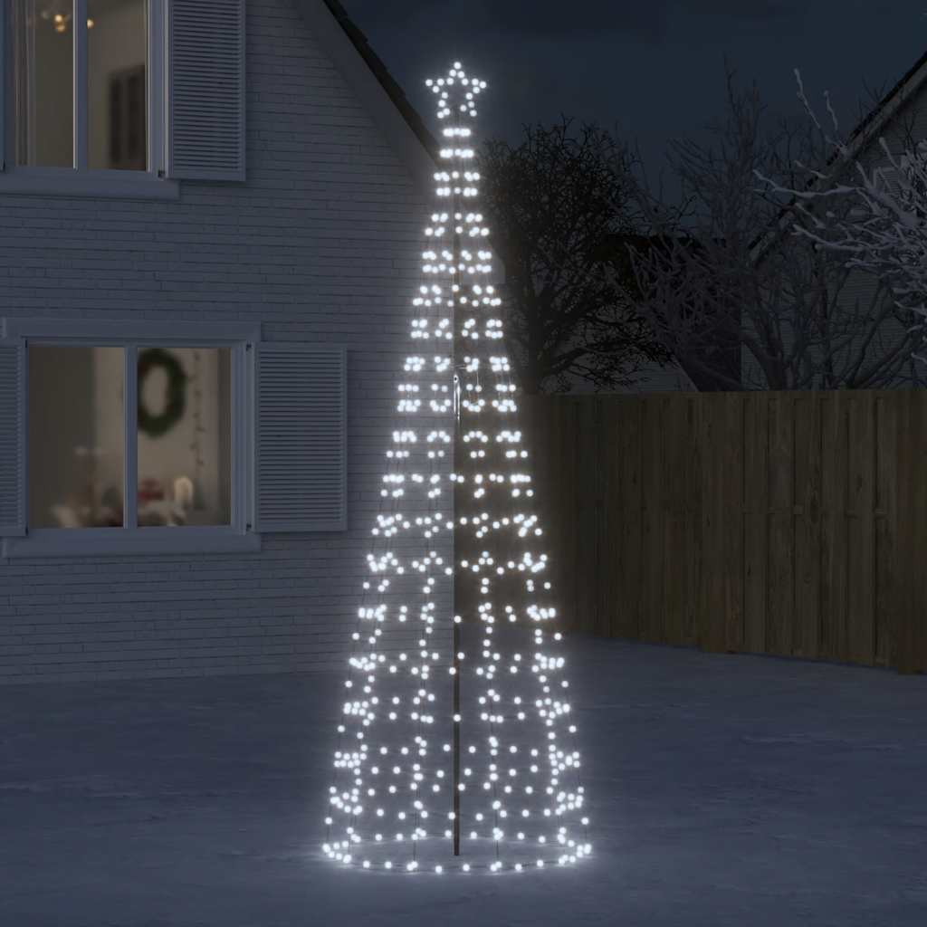 vidaXL LED Christmas Tree with Spikes 570 LEDs Cold White 300 cm