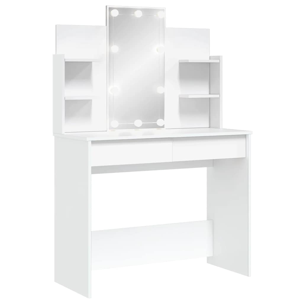vidaXL Dressing Table with LED Lights White 96x40x142 cm