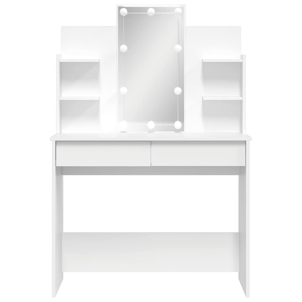 vidaXL Dressing Table with LED Lights White 96x40x142 cm